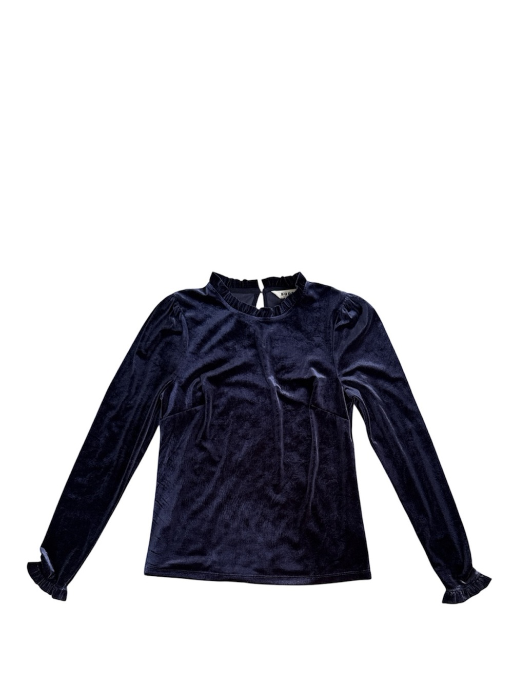 Boden womens Navy Velvet Long-Sleeve Top